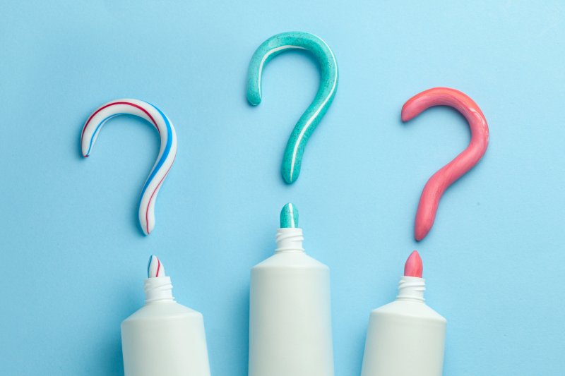 toothpaste with question mark 